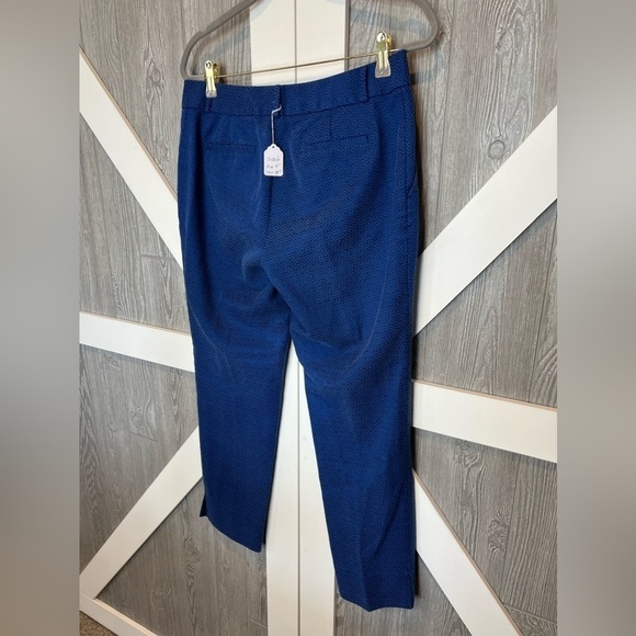 100. Banana Republic CAMDEN-FIT DIAMOND JACQUARD ANKLE PANT Blue 6 - Picture 8 of 10